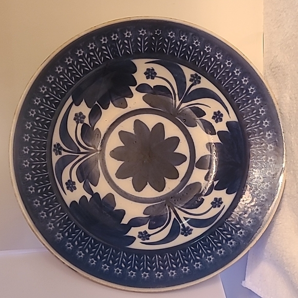 Antique Dutch flow blue plate